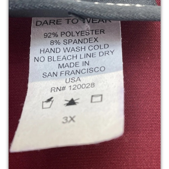 Dare to wear Victorian Resaissance Womens Sz 3XL Maroon&Black Top (O7) NWTs - Picture 3 of 5